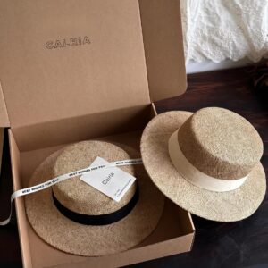 Calria天然草编双层拉菲草草帽